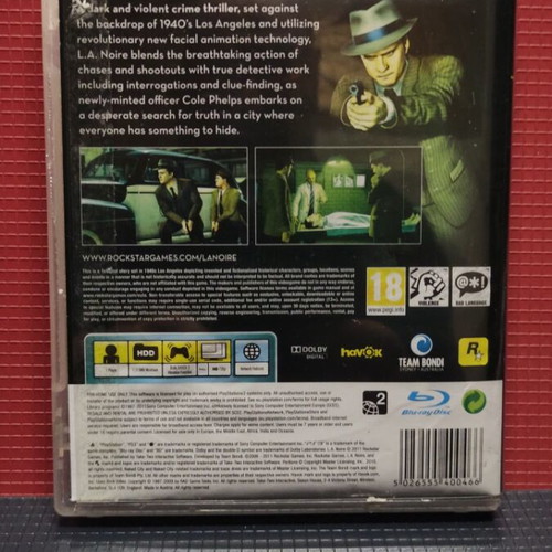 L. A. NOIRE PlayStation 3 used, slightly worn case