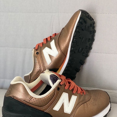 New Balance 574 Bronze athletic shoes used, size 38