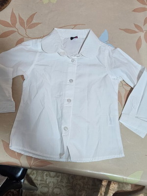 White children's shirt for girl, like new, size 98-104 cm, age 3-4