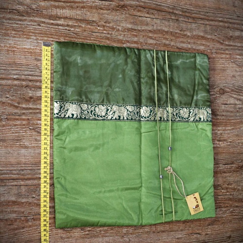 Silk pillow cover 39x39 cm green Real Siam Silk