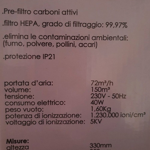 Air purifier 40W for 50m² like new with HEPA and activated carbon filter