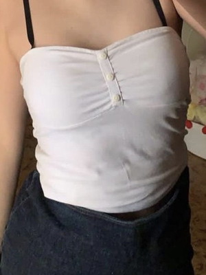 Stradivarius white top with buttons size S used