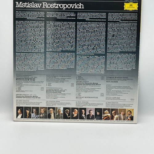 Mstislav Rostropovich Vivaldi Tartini Boccherini Cello Concertos LP used