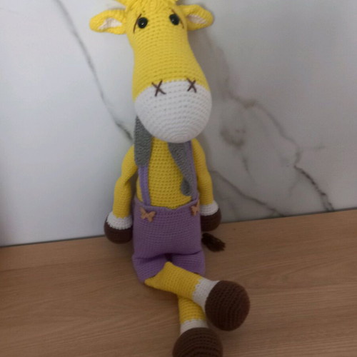 Handmade giraffe doll Carlos new, height 55 cm