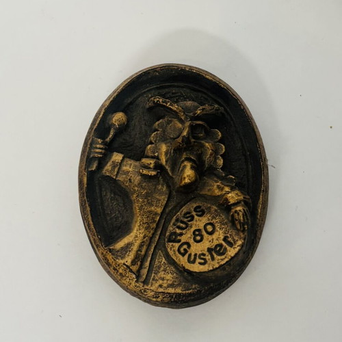 Vintage 1980 Swiss Fasnacht Carnival Pins used, set of 2, resin