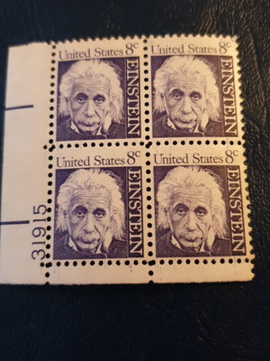 1966 8c Einstein Stamps mint, set of 4