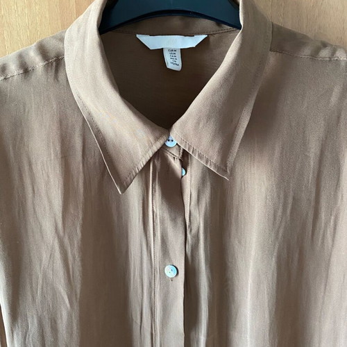 H&M Sheer Shirt Brown New, Size M