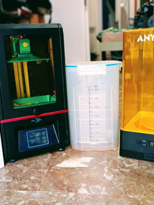 Anycubic Photon με Wash & Cure 2.0 σαν καινούργιο, αξεσουάρ και ρητίνη esun