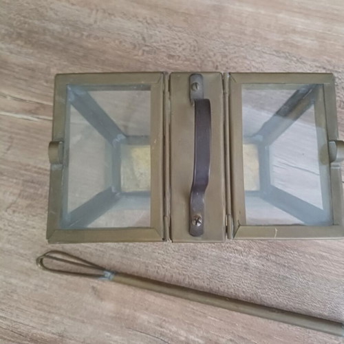 Brass and glass container for coffee and sugar used