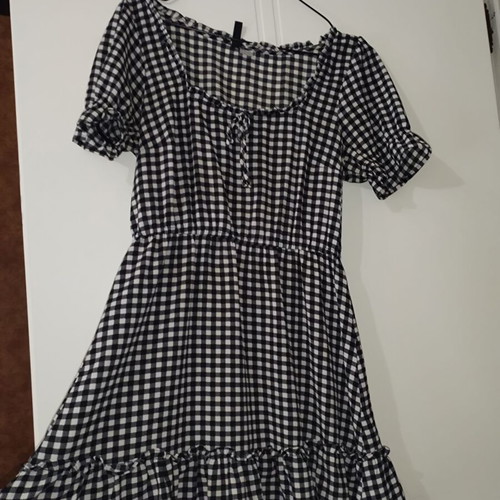 Mini checkered dress H&M like new, black and white, size L