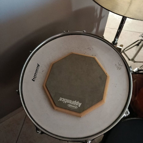 Ludwig drum set used with bass drum, snare, toms and cymbals