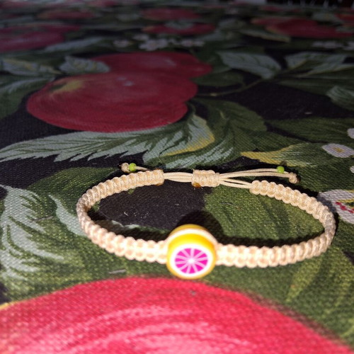 Macrame bracelet set with fruit beads, adjustable size