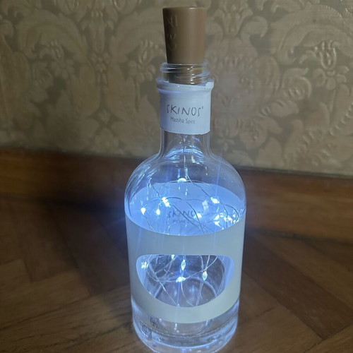 Lighting from Skinos mastiha liqueur bottle like new with led light