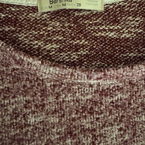 Bershka layered blouse burgundy/white size M like new