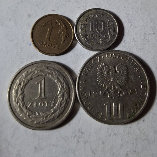 Lot of 4 used Polish coins