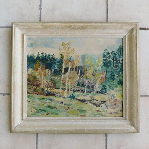 Oil painting signed, 1942, 59x51 cm