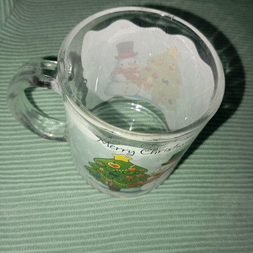 Christmas glass mug like new