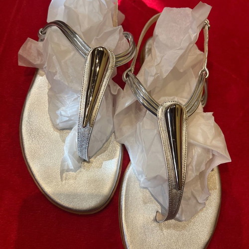 Silver sandals worn once, size 41 large