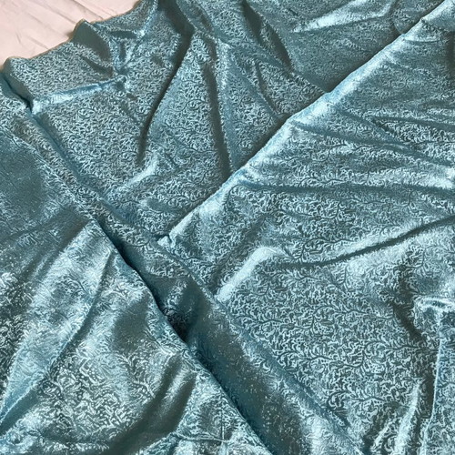 Vintage fabric piece new, sky blue/turquoise, 5 x 0.76 meters