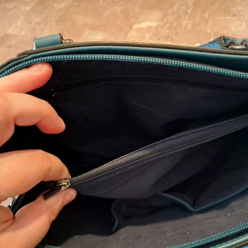 Bag to Bag Handbag Blue With Strap And Multiple Pockets New