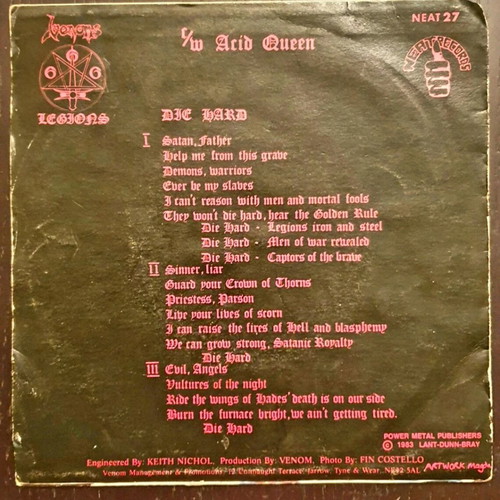 Venom Die Hard 7" βινύλιο μεταχειρισμένο, metal