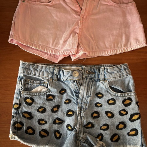 Zara denim shorts for girls 7-9 years with two Shein cotton shorts