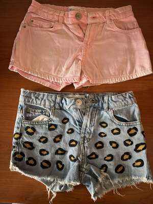 Zara denim shorts for girls 7-9 years with two Shein cotton shorts