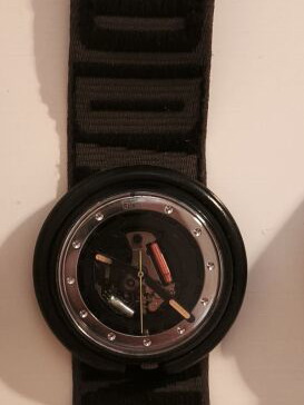 Swatch Knock Out PWBB139 vintage women's watch used, black
