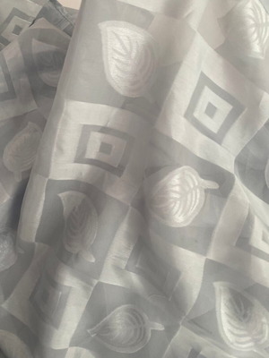Blue-gray light thin curtain pair, 135cm x 255cm