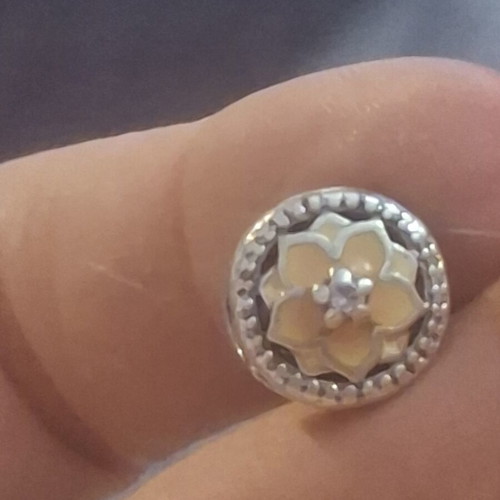Pandora Blooming Magnolia Flower Charm like new with zircon stones