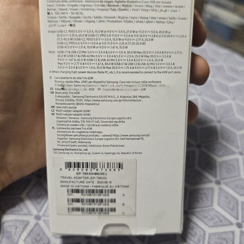 Samsung Trio charger 65W like new