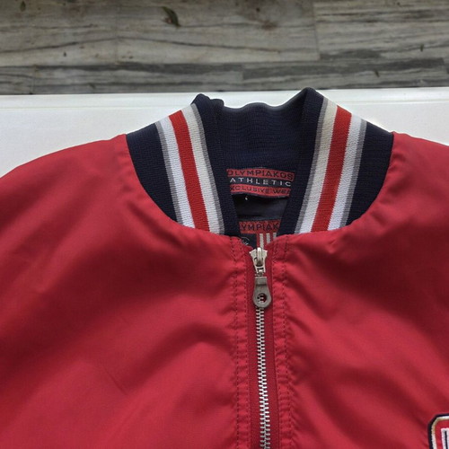 Olympiacos Bomber Flight Jacket used, red, authentic