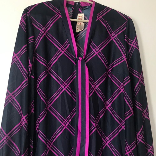 Tricosa Paris vintage dress used, black with purple/fuchsia