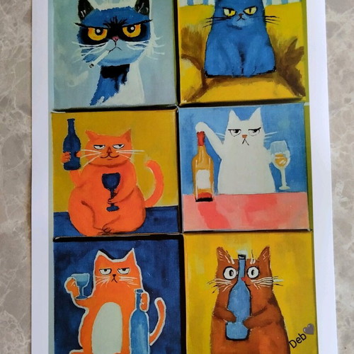 The Boozy Cats Club A4 Poster new, high-quality print