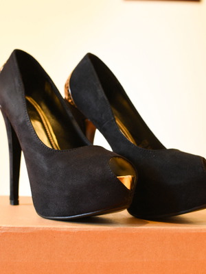 Migato suede black pumps 14cm like new
