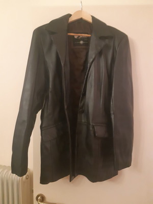 Δερμάτινο μακρύ σακάκι staff μεταχειρισμένο, μέγεθος large, μαύρο