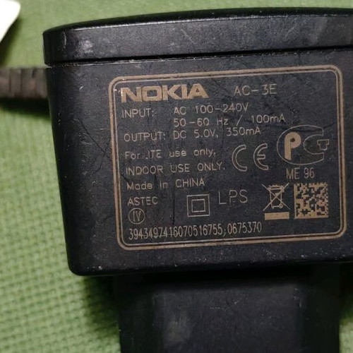 Nokia AC-3E charger used, genuine and functional