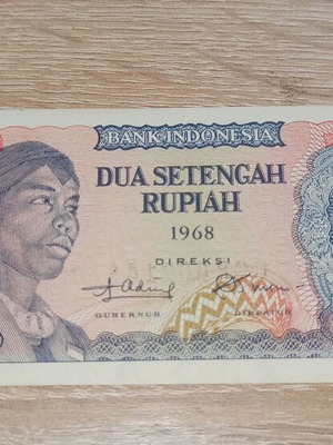 Indonesia 2 1/2 Rupiah 1968 new
