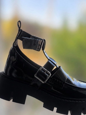Loafer shoes Luigi black patent leather new