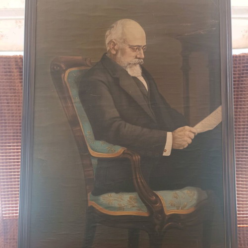 Oil painting with portrait of Eleftherios Venizelos used
