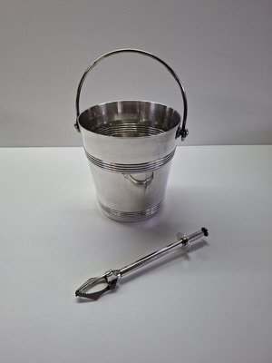 Christofle France Gallia Collection Ice Bucket with Tongs like new