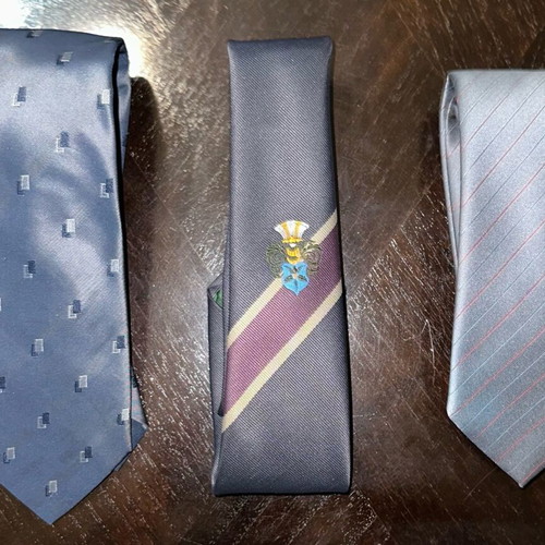 Set of 3 vintage men's ties Bruno Tenca, Trevira & Crest design like new