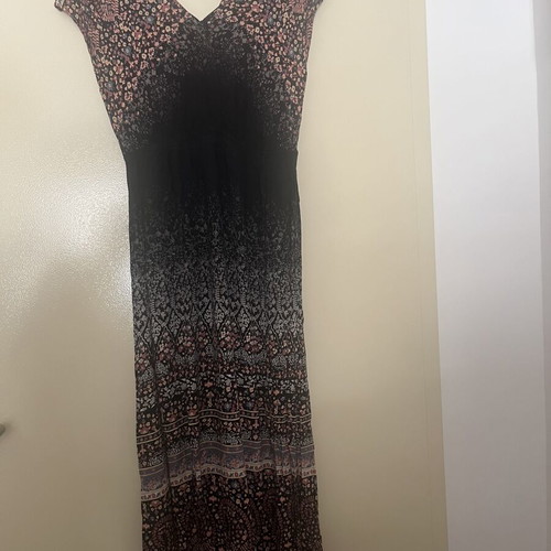 Oysho black maxi dress used, beach style with side slits