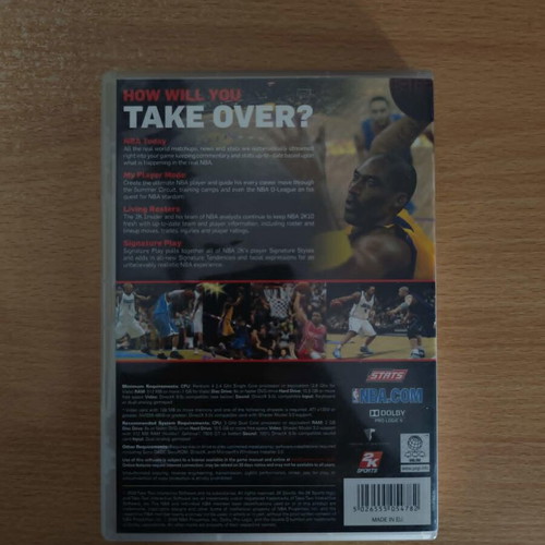 NBA 2K10 manual and cassette, like new, no CD included