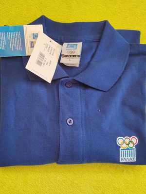 Olympic Games T-Shirt Athens 2004 like new, size L, electric blue