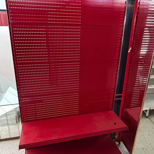 Perforated shelves like new, red, white and gray in various sizes