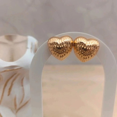 Heart earrings new, gold-colored