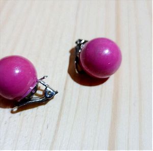 Ακρυλικά σκουλαρίκια χρώματος φουξ (magenta) (Φο μπιζού, faux bijoux)