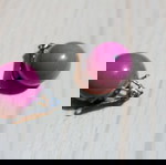 Ακρυλικά σκουλαρίκια χρώματος φουξ (magenta) (Φο μπιζού, faux bijoux)