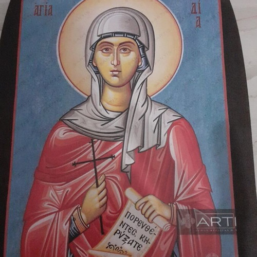 Wooden handmade religious icon new, 27×17 cm, decoupage
